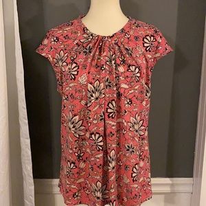 Liz Claiborne Twist Neck Floral Top